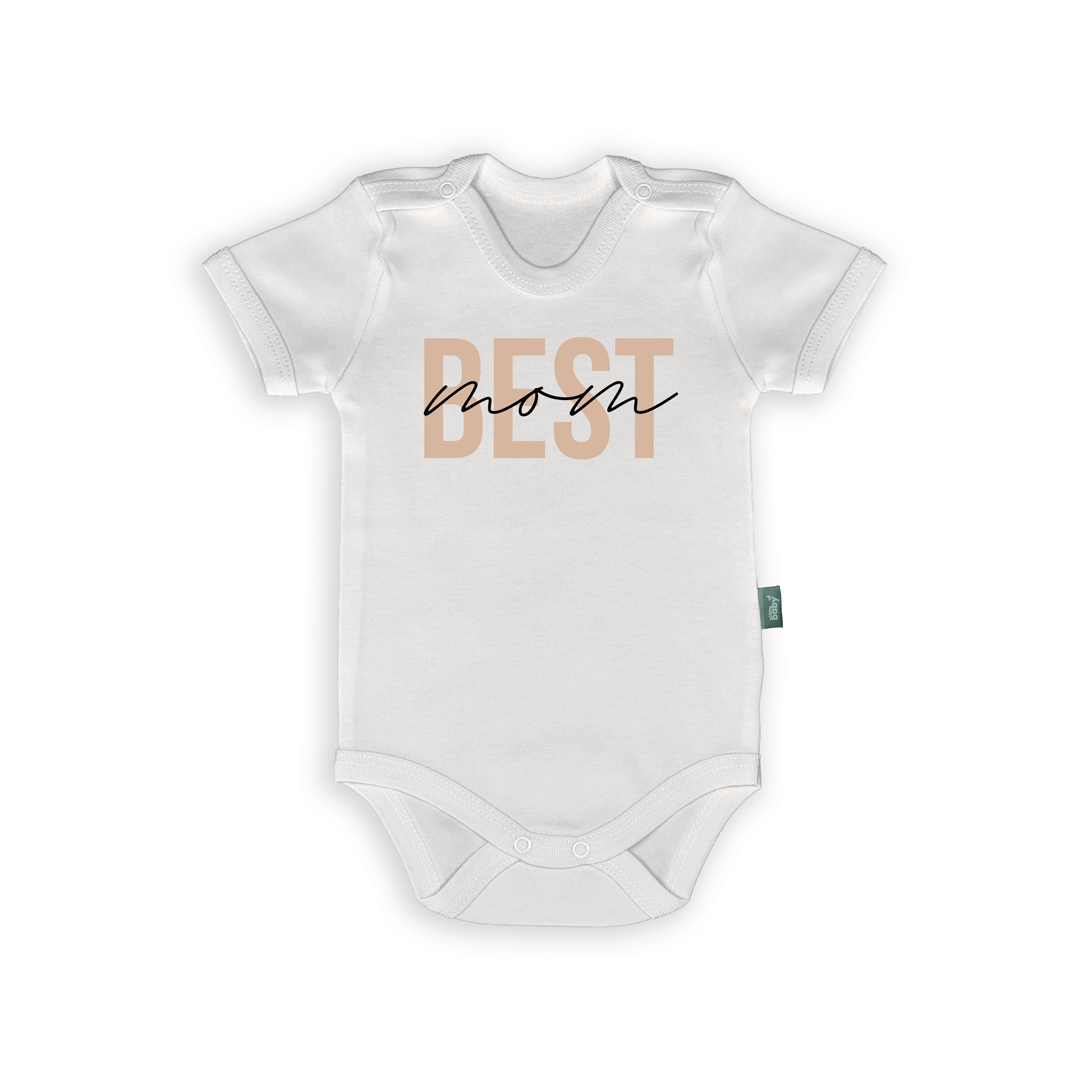Strampler mit Text – „Beste Mama“ – Minimalistischer Baby-Strampler zum Muttertag oder als Schwangerschaftsgeschenk 0-3 Maand