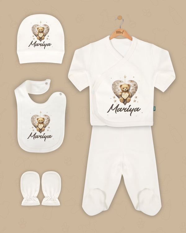 Lieve Teddy Newborn setje | Gepersonaliseerde | Geboorte pakje | Kraamcadeau set | Biologisch katoen - Can Baby