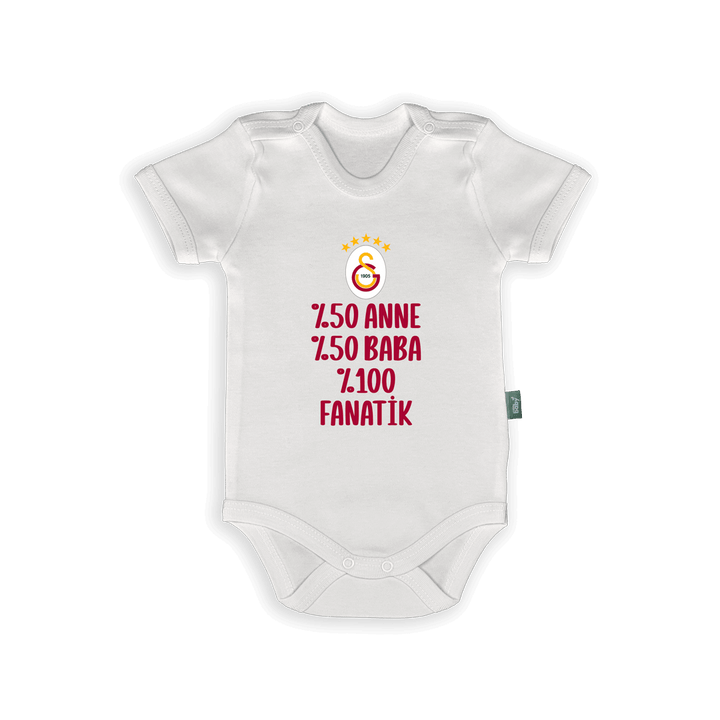 Galatasaray baby romper with fun text design for little fans, perfect for first game day.