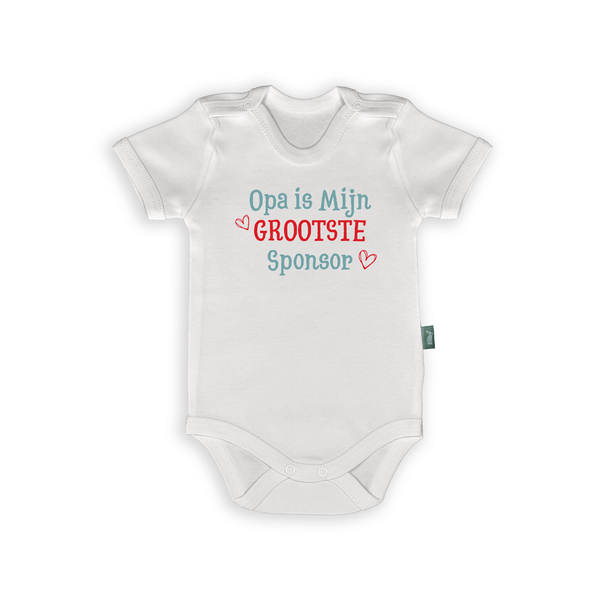 Romper met tekst 'Opa is Mijn Grootste Sponsor' voor baby's, leuk en liefdevol ontwerp