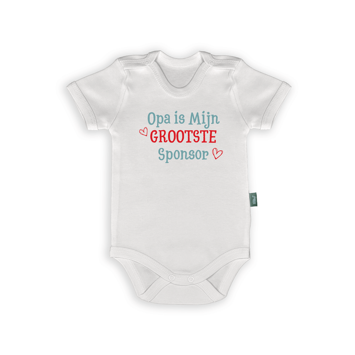 Romper met tekst 'Opa is Mijn Grootste Sponsor' voor baby's, leuk en liefdevol ontwerp