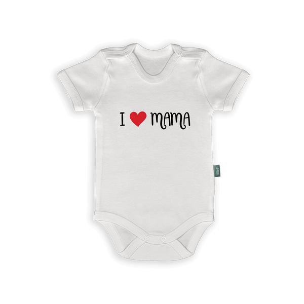 Rompertje met tekst 'I ❤️ Mama', perfect cadeau voor ouders en liefdevolle uitdrukking van de baby.