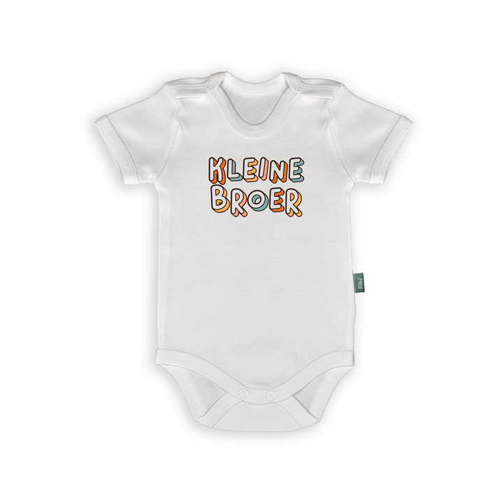 Witte babyromper met de tekst 'Kleine Broer', schattig cadeau voor broertjes.