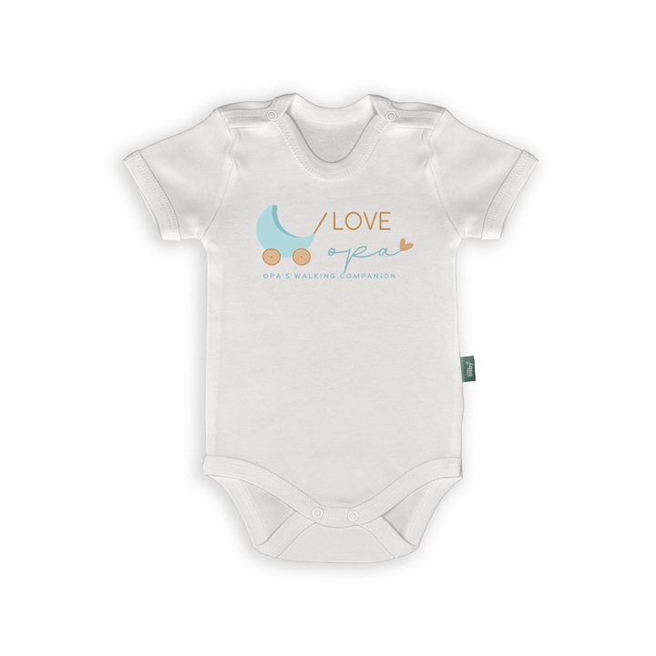 Rompertje met tekst 'Love Opa - Opa's walking companion', perfect cadeau voor grootouders.