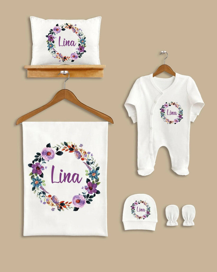 5 Delig Baby kleding met naam - gebortepakje set - Can Baby