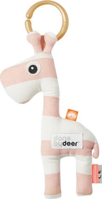 Knuffel Met Ophangring Raffi Roze Done By Deer - Can Baby