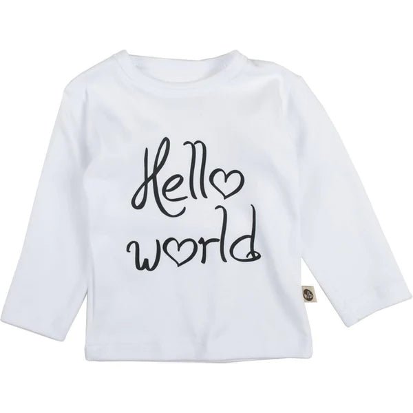 T-Shirt Trui Hello World Wit - Can Baby